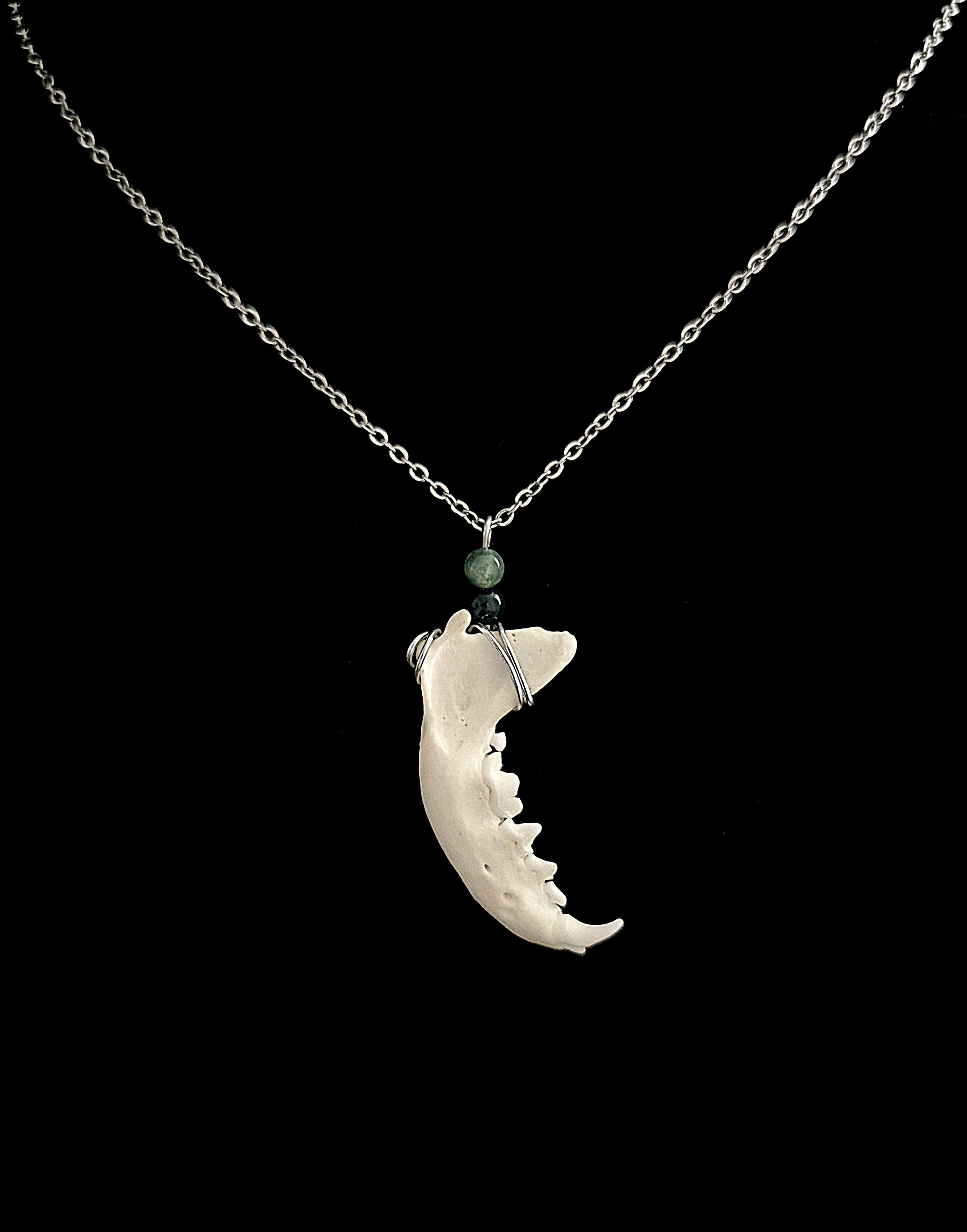 MOLLIS - Mink Jaw and Moss Agate Necklace