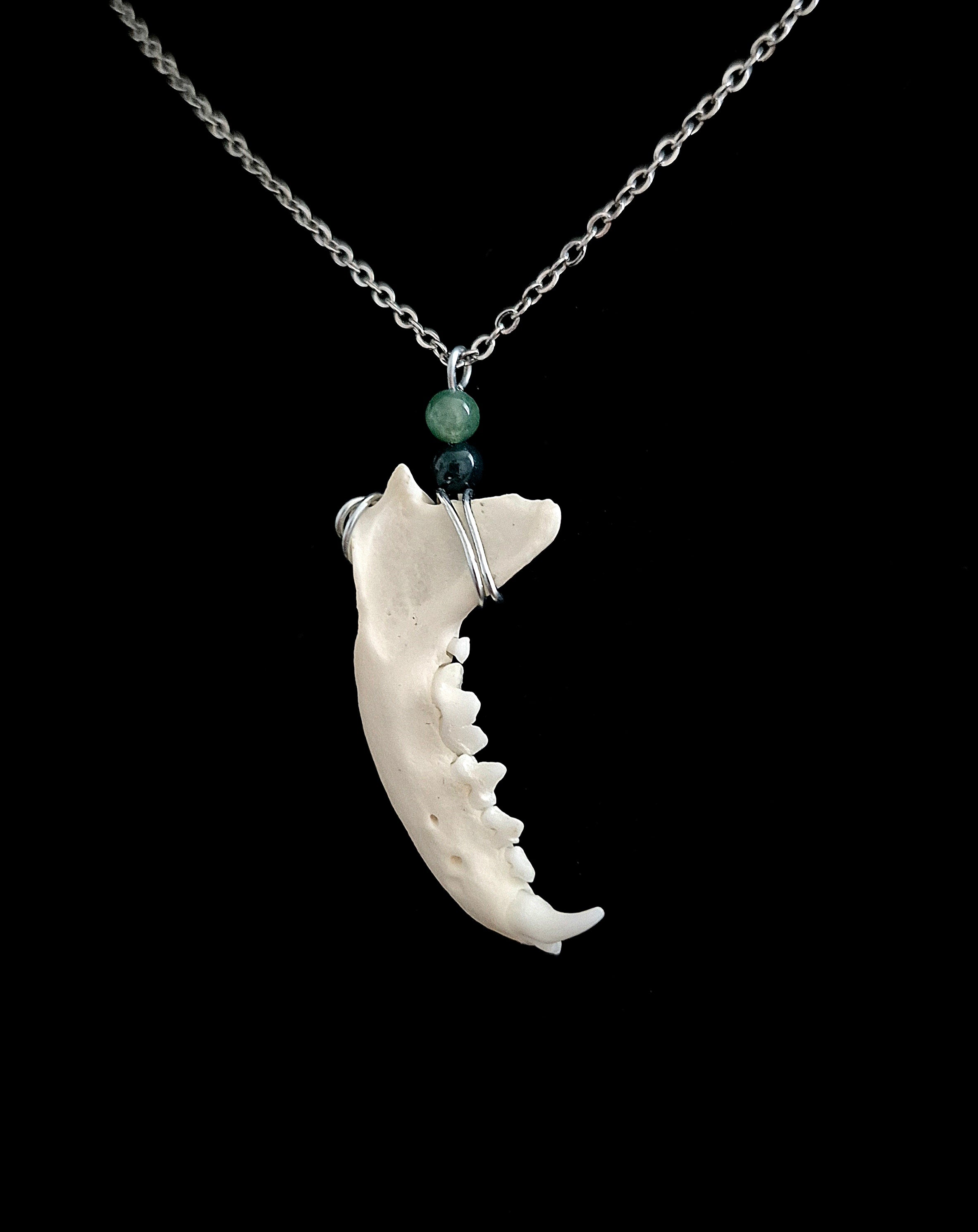 MOLLIS - Mink Jaw and Moss Agate Necklace