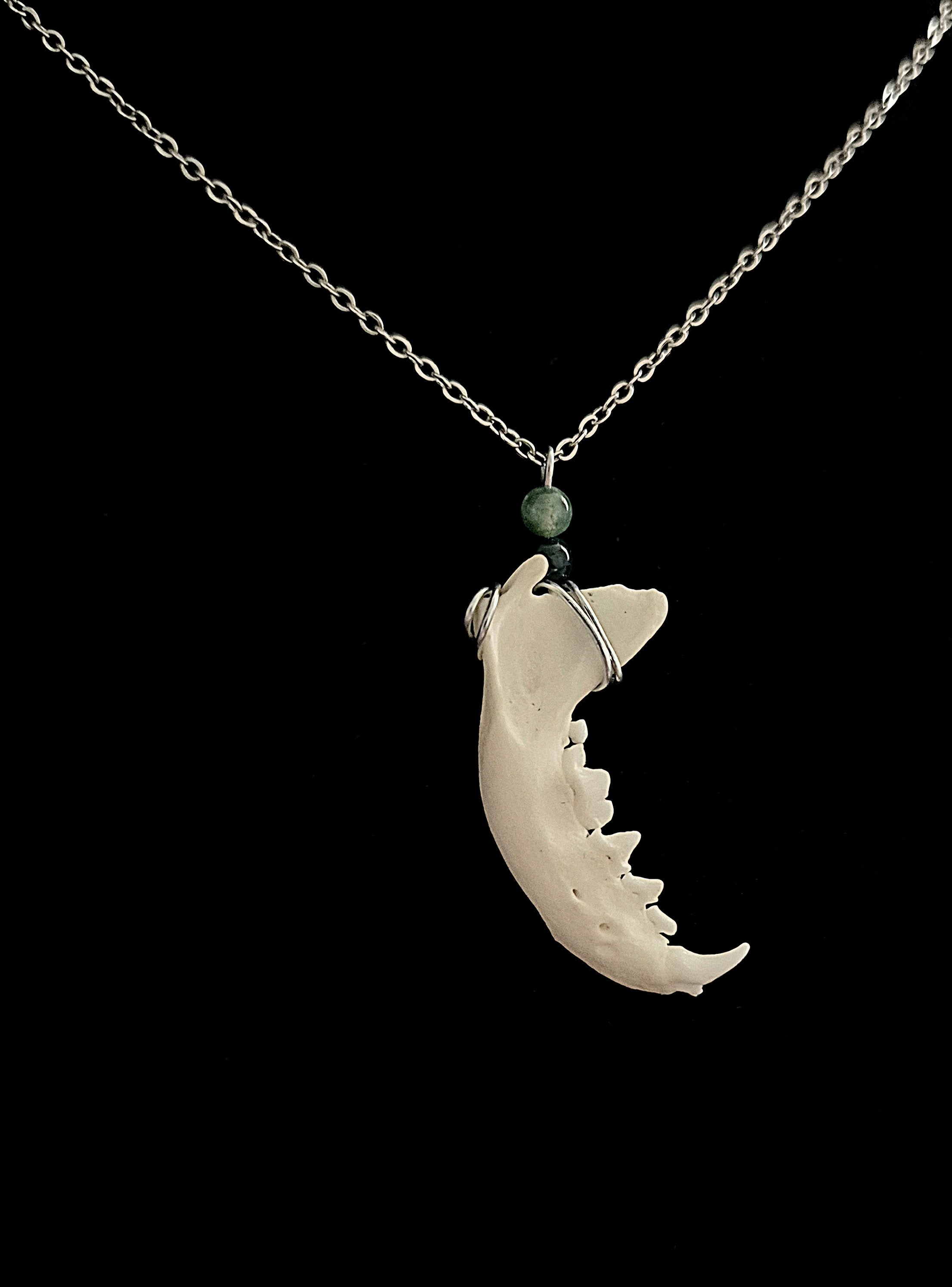 MOLLIS - Mink Jaw and Moss Agate Necklace
