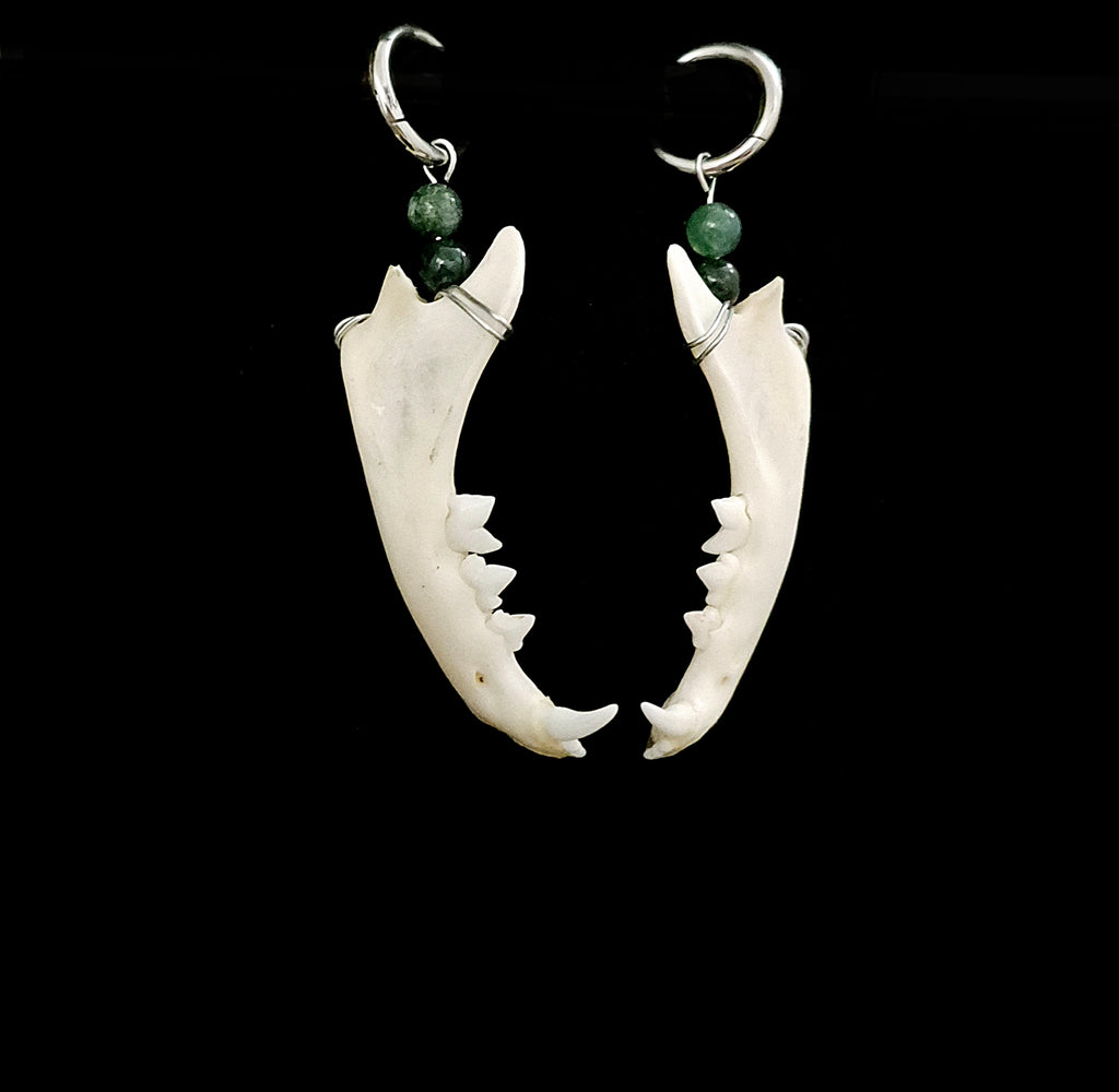 BACCA - Cat Jaw & Moss Agate Earrings