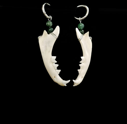 BACCA - Cat Jaw & Moss Agate Earrings