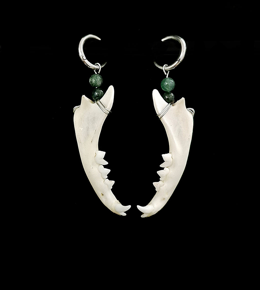 BACCA - Cat Jaw & Moss Agate Earrings