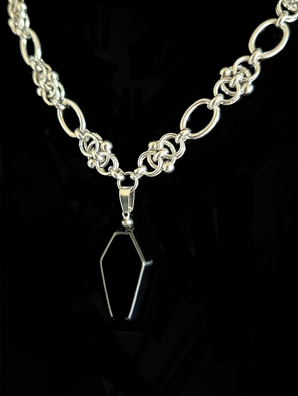 EMORIOR - Black Obsidian V. I Coffin Chainmaille Collar